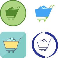 Unique Shopping Cart II Icon Design vector