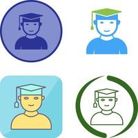 Unique Male Graduate Icon Design vector