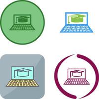 Unique Online Graduation Icon Design vector