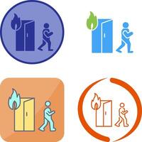 Unique Running from Fire Icon Design vector