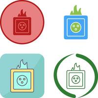 único fuego en enchufe icono diseño vector