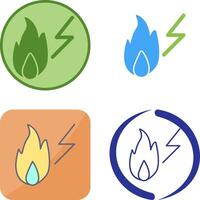 Unique Electricity Fire Icon Design vector