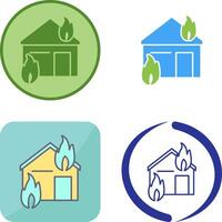 Unique Fire Consuming House Icon Design vector