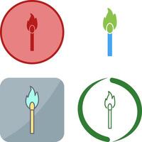 Unique Lit Matchstick Icon Design vector