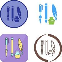 Unique Writing Equipment Icon Design vector