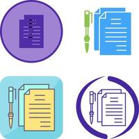 Unique Documents and Pen Icon Design vector