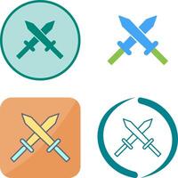 Unique Two Swords Icon Design vector