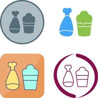 Food and Beer Icon Design vector