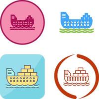 Cargo Ship Icon Design vector