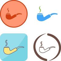 Unique Lit Smoking Pipe Icon Design vector