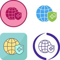 global proteccion icono diseño vector