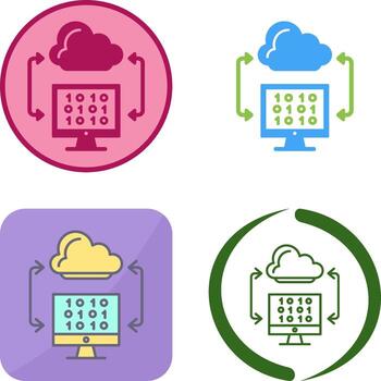 diseño de icono de codificación en la nube vector