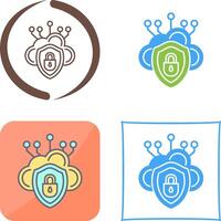 Cloud Security Icon Design vector