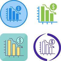 Chart Down Icon Design vector
