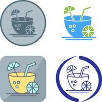 Coconut Drink Icon Design vector