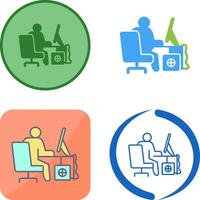 Computer Worker Icon Design vector