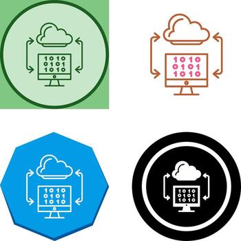 Cloud Coding Icon Design vector