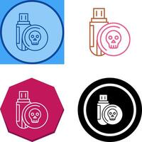 Infected Usb Drive Icon Design vector