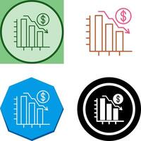 Chart Down Icon Design vector