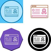 Online Certificate Icon Design vector