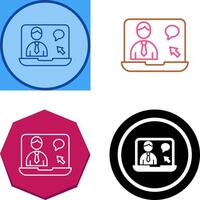 Online Interview Icon Design vector