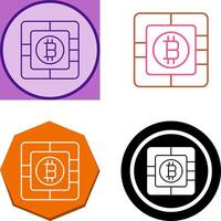 bitcoin chip icono diseño vector