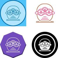 Flower Basket Icon Design vector