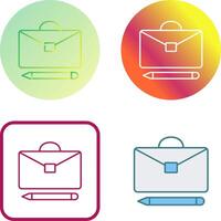 Briefcase and Pen Icon Design vector