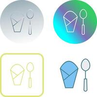 Spoon and Napkin Icon Design vector