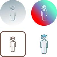 Unique Student Standing Icon Design vector