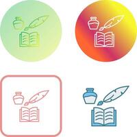 Unique Quill and Book Icon Design vector