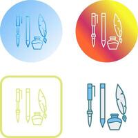 Unique Writing Equipment Icon Design vector