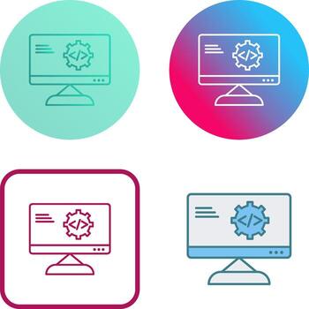 Unique Code Optimization Icon Design vector