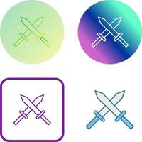 Unique Two Swords Icon Design vector