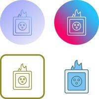 único fuego en enchufe icono diseño vector