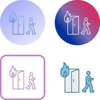 Unique Running from Fire Icon Design vector