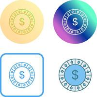 Dollar Chip Icon Design vector