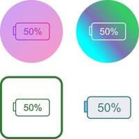 Unique Half Battery Icon Design vector