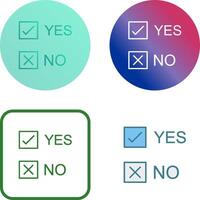 Yes No Option Icon Design vector