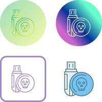 Infected Usb Drive Icon Design vector