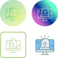 Hacking Alarm Icon Design vector