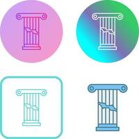 Broken Pillar Icon Design vector