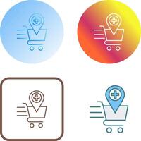 en línea salud shooping icono diseño vector