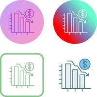 Chart Down Icon Design vector