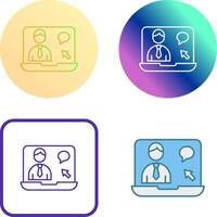 Online Interview Icon Design vector