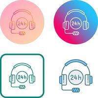 24 Hours Support Icon Design vector
