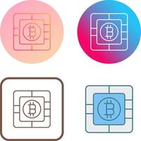 bitcoin chip icono diseño vector