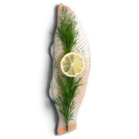 A delicious wild-caught Atlantic cod fillet, baked with a lemon and herb butter, delicates sea food, isolated on transparent background png