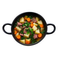 carne de vaca y vegetal sopa un abundante caldo con oferta trozos de carne de vaca cortado en cubitos patatas y png