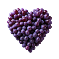 Muscadine grapes dark purple large and round tightly packed in a perfect heart outline Food png